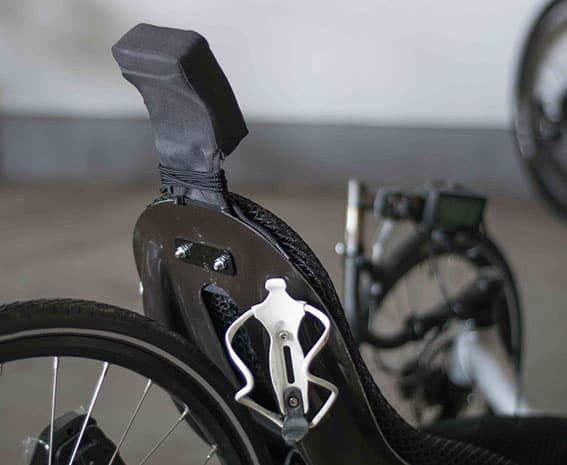 bottle cage attached to back of seat